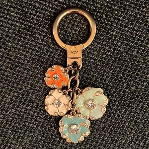 Kate Spade Four Flowers w/Rhinestones Keychain, Bag Charm, Accessory